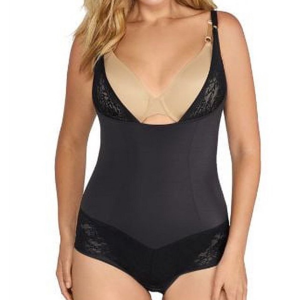 Maidenform | Women's Black Lace Firm Control Shapewear Bodysuit, Size 1X